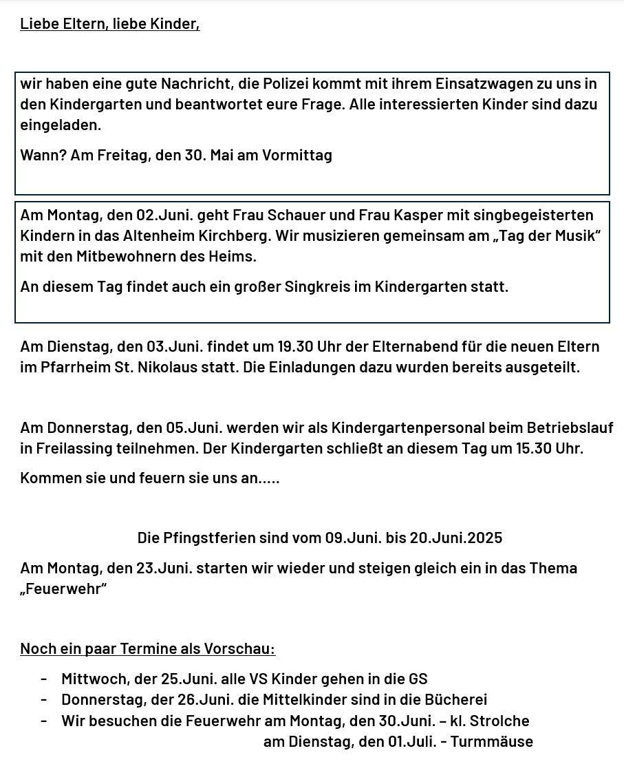 Elternbrief Juni 2025