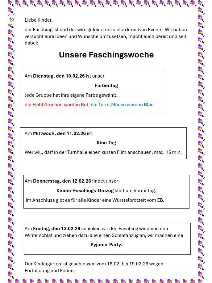 Unsere Faschingswoche